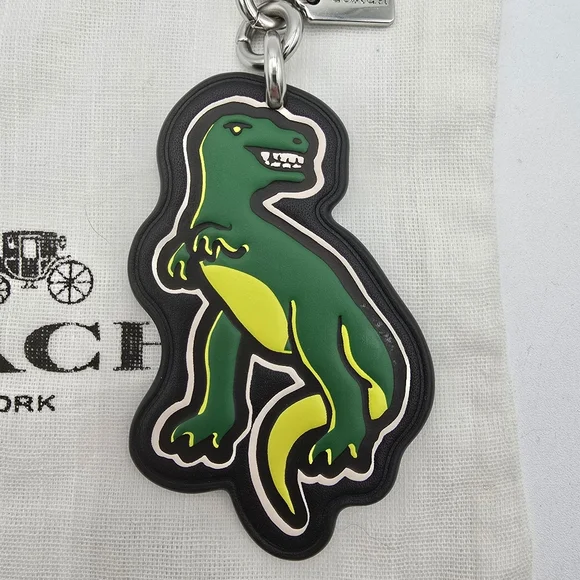 Coach Rexy, Green and Yellow Dinosaur Keychain/ Bag Charm - Picture 3 of 10